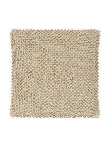 Kussenhoes Indi met gestructureerde oppervlak in taupe, 100% katoen, Taupe, B 45 x L 45 cm
