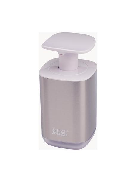 Distributeur de savon Presto, Polypropylène (PP), acier inoxydable, Couleur argentée, blanc, larg. 8 x haut. 16 cm