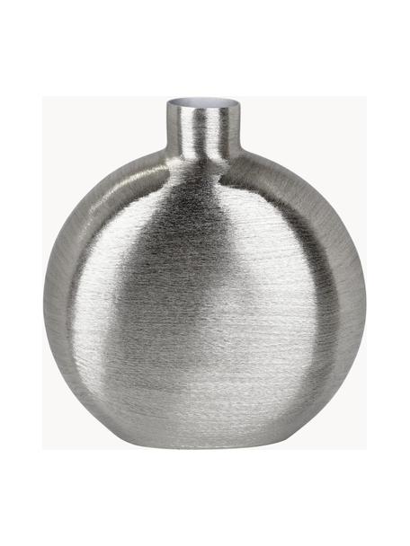 Handgemaakte vaas Botero, H 48 cm, Gecoat aluminium, Zilverkleurig, B 49 x H 48 cm