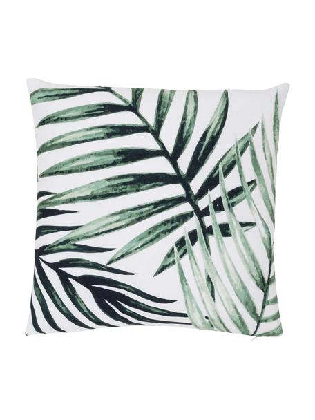 Federa arredo in cotone con motivo a foglie Coast, 100% cotone, Verde, bianco, Larg. 40 x Lung. 40 cm