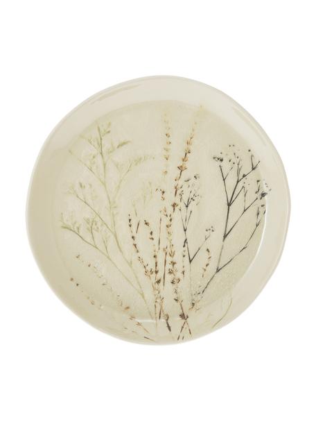 Ručne vyrobený servírovací tanier s motívom trávy Bea, Ø 28 cm, Kamenina, Béžová, viacfarebná, Ø 28 cm
