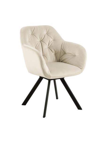 Chaise pivotante velours Lucie, Velours beige, larg. 58 x prof. 62 cm