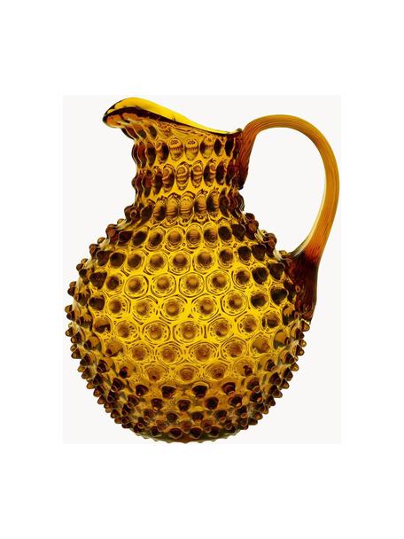 Dzbanek ze szkła dmuchanego Hobnail, 2 l, Szkło dmuchane, Pomarańczowy, transparentny, 2 l