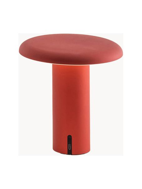 Malá prenosná stolová LED lampa Takku, stmievateľná, Potiahnutý kov, Červená, Š 18 x V 19 cm