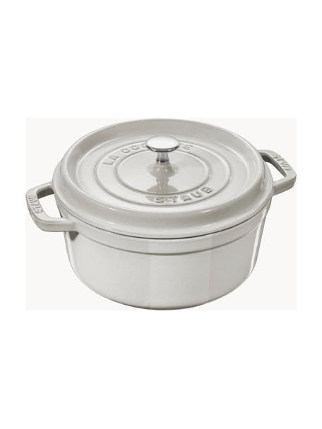 Kulatý pekáč z litiny La Cocotte, Smaltovaná litina, Světle šedá, lesklá, Ø 24 cm, V 15 cm, 3,8 l