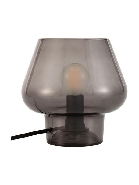 Kleine tafellamp Crystal Gleam in rookglas, Lamp: glas, Transparant met grijstinten, Ø 16 x H 16 cm