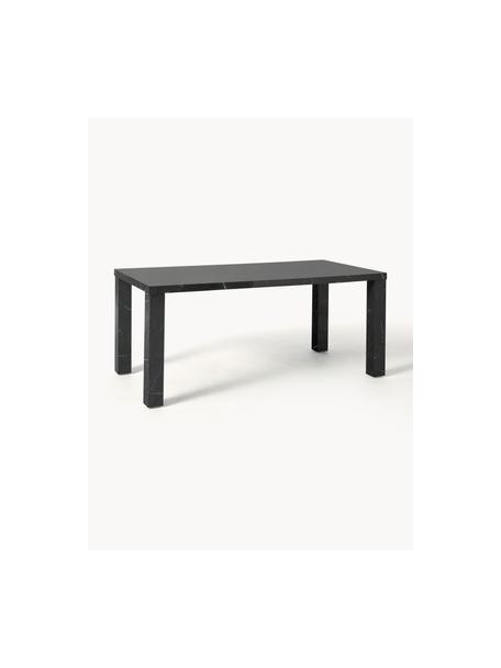 Tavolo effetto marmo Carl, 180 x 90 cm, Pannello di fibra a media densità (MDF), melammina, rivestito con carta patinata con effetto marmo, Nero effetto marmo, Larg. 180 x Prof. 90 cm