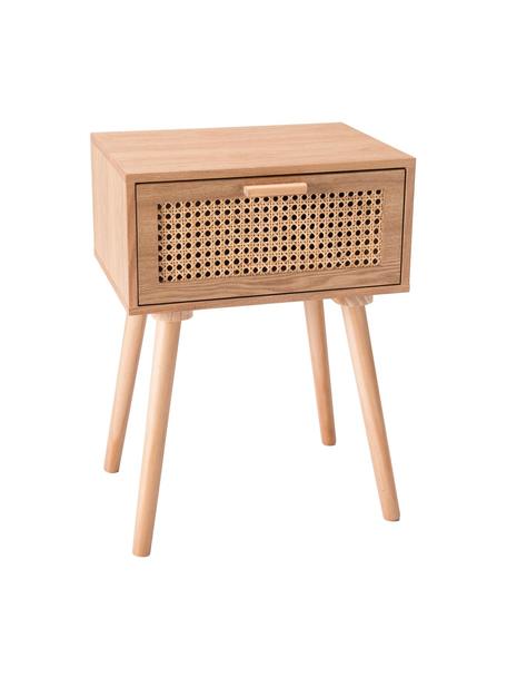 Noční stolek s vídeňskou pleteninou Romeo, Dřevo, béžová, Š 40 cm, V 56 cm