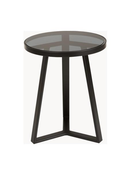 Table d'appoint ronde en verre Fortunata, Transparent, noir, Ø 40 x haut. 51 cm