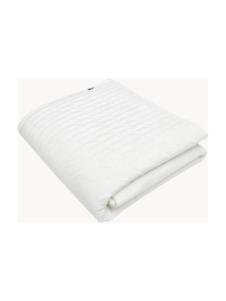 Gewatteerde bedsprei Tily van fluweel, 100% polyester, Wit, B 180 x L 260 cm (voor bedden tot 140 x 200)