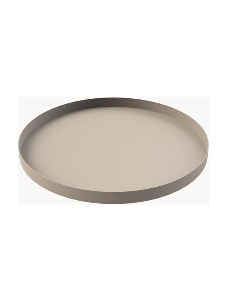 Vassoio decorativo rotondo Circle, Acciaio inossidabile verniciato a polvere, Beige chiaro, Ø 40 x Alt. 2 cm