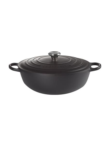 Garnek żeliwny z pokrywką La Marmite, Żelazo emaliowane, Czarny, Ø 26 x W 14 cm