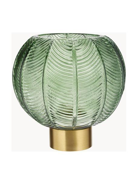 Vase boule en verre Mickey, haut. 21 cm, Vert, transparent, doré, Ø 20 x haut. 21 cm