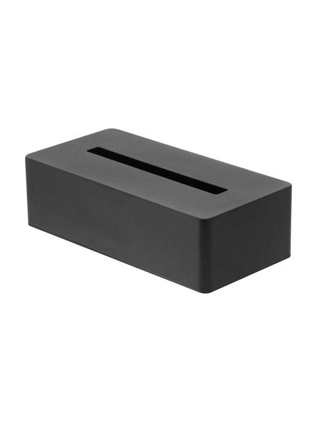 Kosmetiktuchbox Tower, Metall, pulverbeschichtet, Schwarz, B 27 x H 8 cm