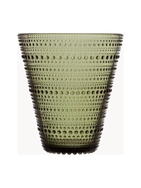 Skleněná váza Kastehelmi, V 15 cm, Sklo, Zelená, transparentní, Ø 14 cm, V 15 cm