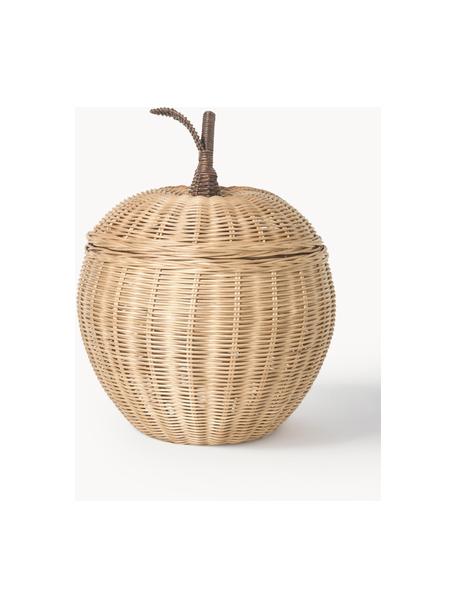 Handgefertigter Aufbewahrungskorb Apple aus Rattan, Rattan, Beige, Taupe, Ø 37 x H 52 cm