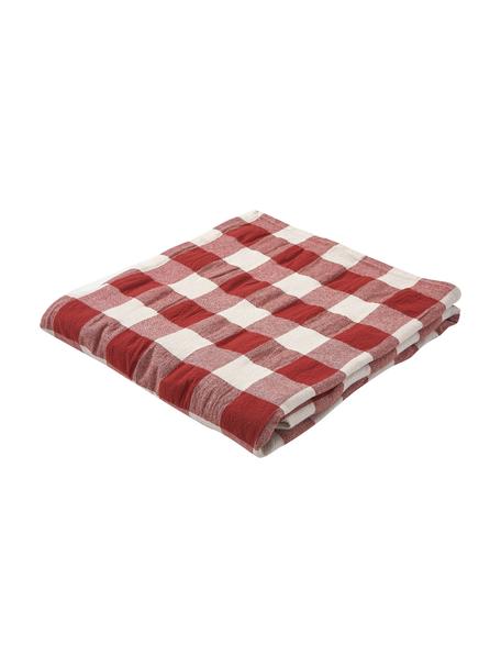 Mantel de algodón Ester, 100% algodón, Rojo y blanco a cuadros, De 6 a 10 comensales (An 145 x L 250 cm)