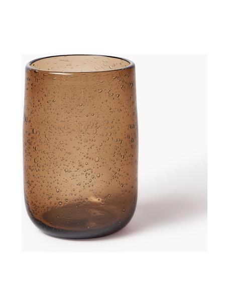 Handgefertigte Wassergläser Bari mit Luftbläschen, 6 Stück, Glas, Braun, Ø 7 x H 11 cm, 330 ml