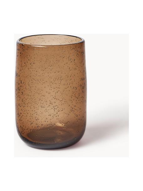 Vasos artesanales con burbujas de aire Bari, 6 uds., Vidrio, Marrón, Ø 7 x Al 11 cm, 330 ml