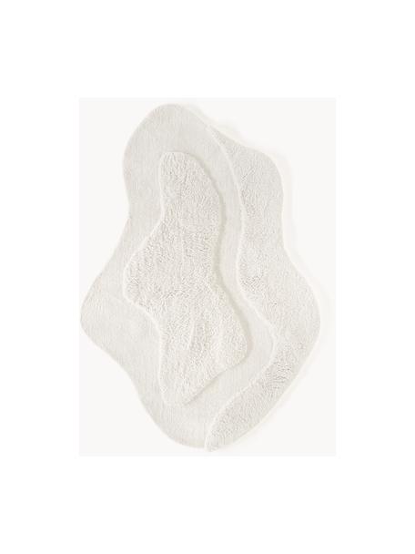 Alfombra esponjosa con forma orgánica Kyla, Reverso: 55% poliéster, 45% algodó, Blanco, An 160 x L 230 cm (Tamaño M)