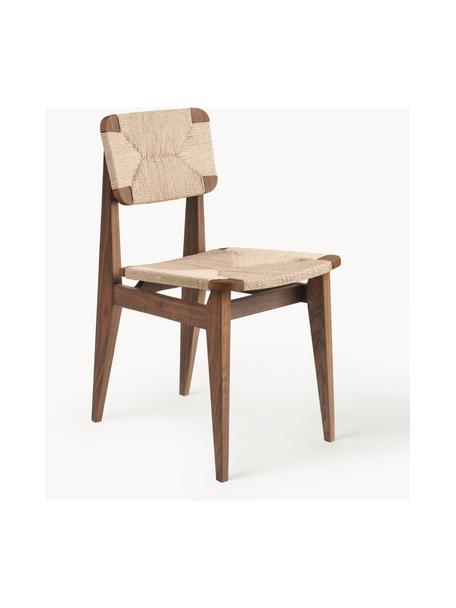 Drevená stolička z orechového dreva C-Chair, Americký orech, svetlobéžová, Š 41 x H 53 cm