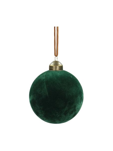 Boules de Noël en velours Velvet, 6 pièces, Vert sapin, Ø 8 cm