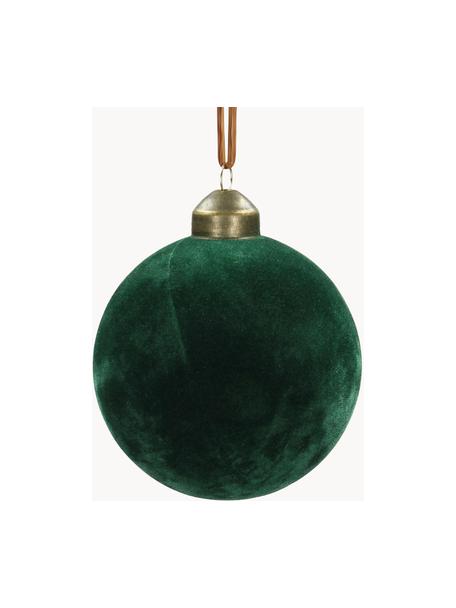 Sametové vánoční ozdoby Velvet, 6 ks, Zelená, Ø 8 cm