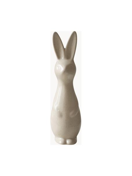 Décoration de Pâques en forme de lapin Swedish, haut. 27 cm, Céramique, Blanc crème, haute brillance et chiné, Ø 8 x haut. 27 cm
