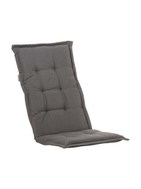 Einfarbige Hochlehner-Stuhlauflage Panama, Bezug: 50% Baumwolle, 50% Polyes, Dunkelgrau, B 42 x L 120 cm