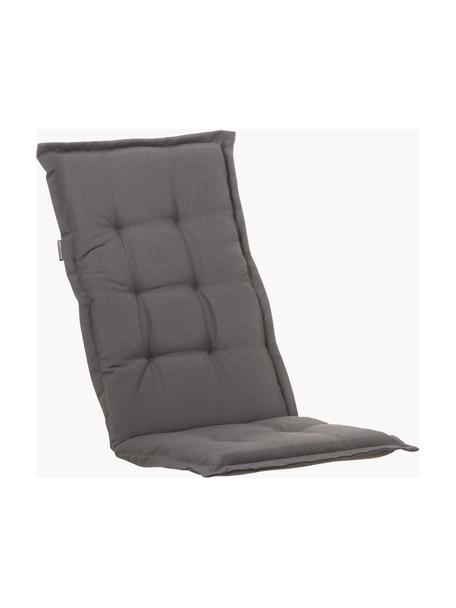 Cuscino sedia con schienale alto in tinta unita Panama, Rivestimento: 50% cotone, 50% poliester, Grigio scuro, Larg. 42 x Lung. 120 cm