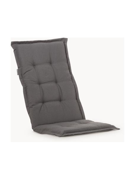 Cuscino sedia con schienale alto in tinta unita Panama, Rivestimento: 50% cotone, 50% poliester, Grigio scuro, Larg. 42 x Lung. 120 cm