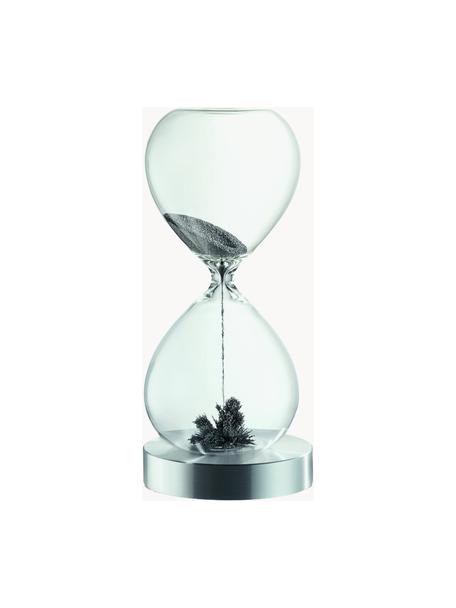 Reloj de arena Lala, Aluminio recubierto, vidrio, Acero inoxidable, transparente, Ø 8 x Al 16 cm