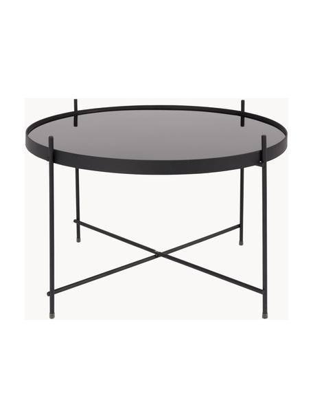 Table basse ronde avec plateau en verre amovible Cupid, Noir, Ø 63 cm