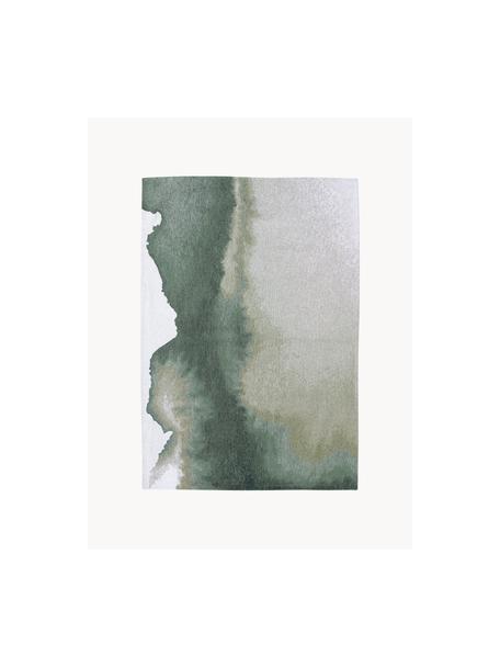 Tapis avec motif abstrait Iode, 100 % polyester, Tons vert foncé et olive, larg. 140 x long. 200 cm (taille S)