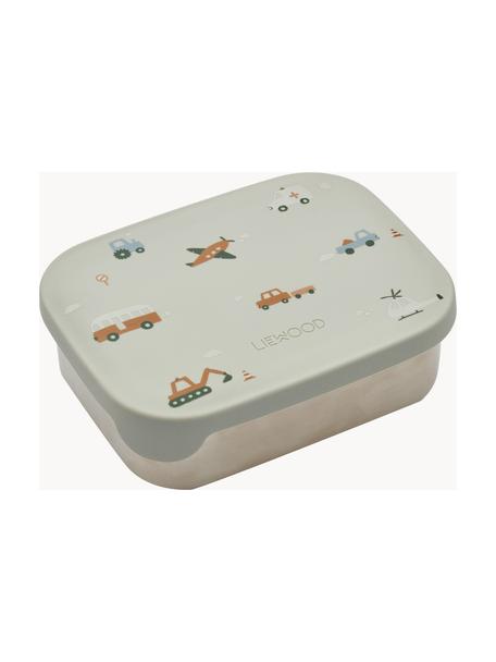 Kinder-Lunchbox Arthur, Box: 18/8 Edelstahl, Deckel: 100 % Silikon, Off White, Hellgrau, B 17 x H 6 cm