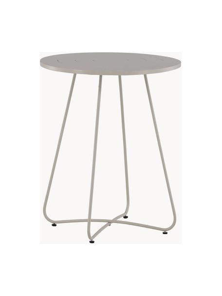 Záhradný kovový stôl Bacong, Recyklovaná potiahnutá oceľ, Svetlobéžová, Ø 60 x V 74 cm