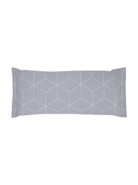Funda de almohada de algodón Lynn, 45 x 110 cm, Gris estampado, An 45 x L 110 cm