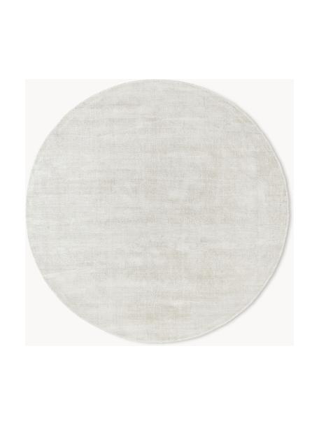 Ručně tkaný kulatý viskózový koberec Jane, Tlumeně bílá, Ø 200 cm (velikost L)