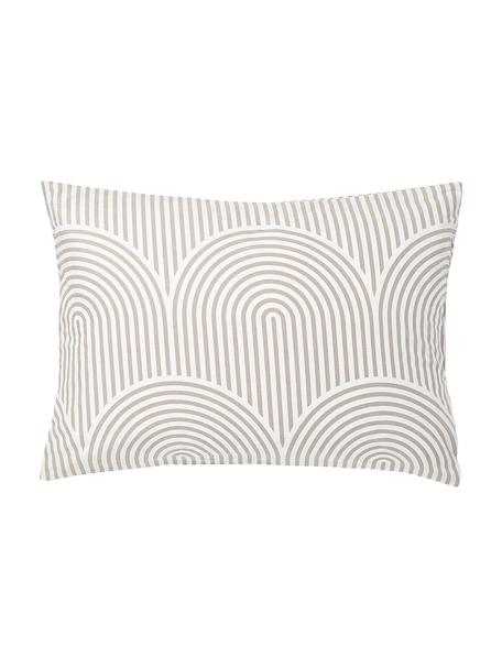 Funda de almohada de algodón Arcs, Beige, blanco, An 50 x L 70 cm