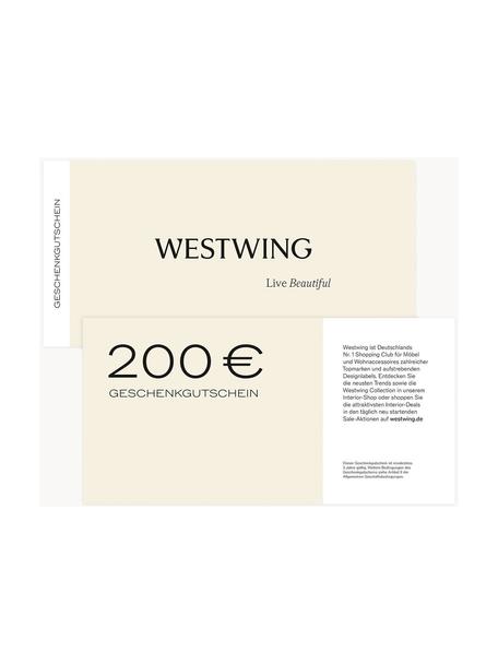 Gutscheinkarte, Gutschein auf edlem Papier, in hochwertigem Kuvert, Cremeweiß, Schwarz, 200