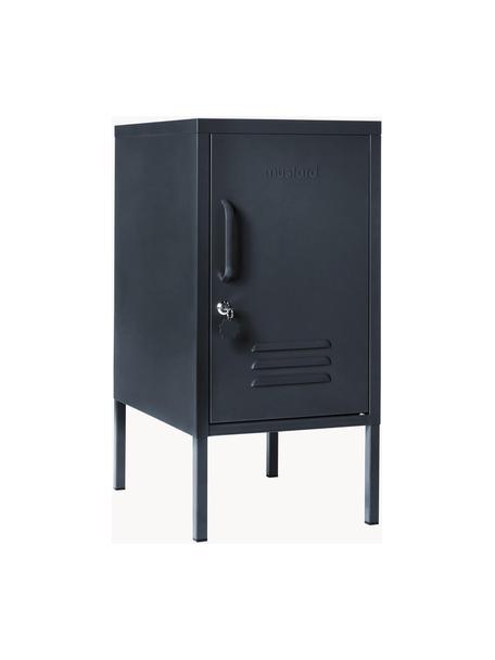 Metalen nachtkastje The Shorty, met scharnier links of rechts, Staal, gepoedercoat, Antraciet, B 35 x H 72 cm