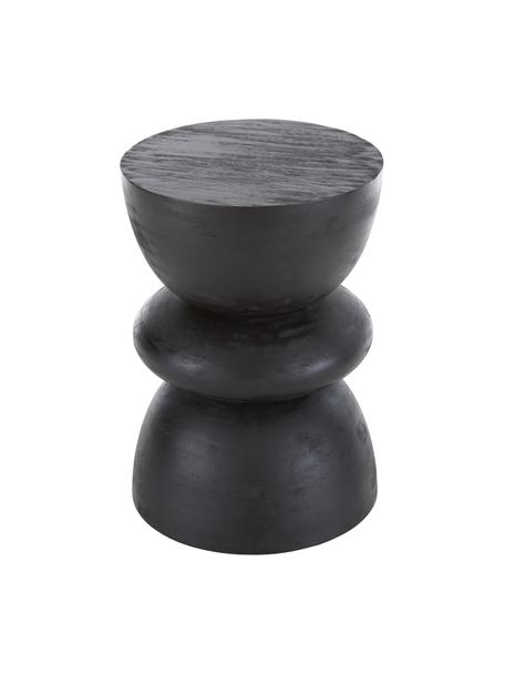 Odkládací stolek z mangového dřeva Benno, Masivní lakované mangové dřevo, Černá, Ø 35 cm, V 50 cm