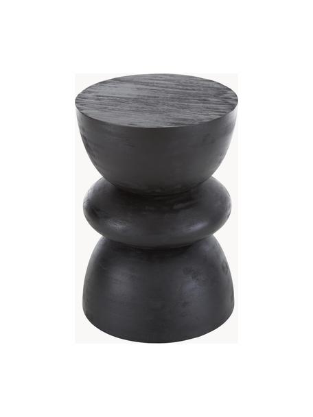 Stolik pomocniczy z drewna mangowego Benno, Lite drewno mangowe lakierowane, Drewno mangowe lakierowane na czarno, Ø 35 x W 50 cm