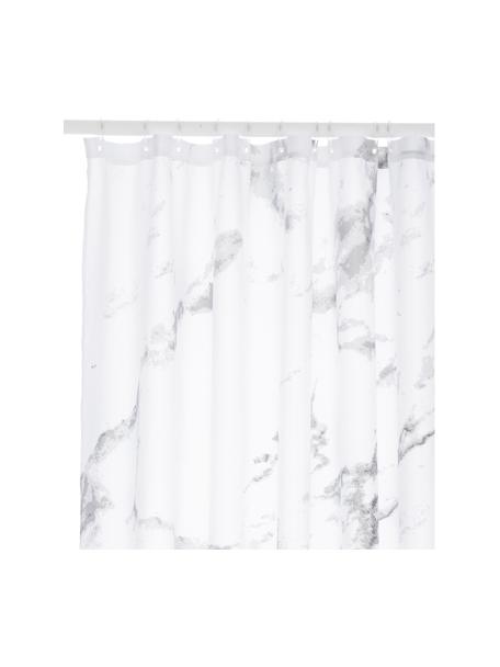 Sprchový záves s mramorovou potlačou Marble, 100 % polyester
Odolný proti vlhkosti, nie je nepremokavý, Antracitová a biela s mramorovým vzorom, Š 180 x D 200 cm
