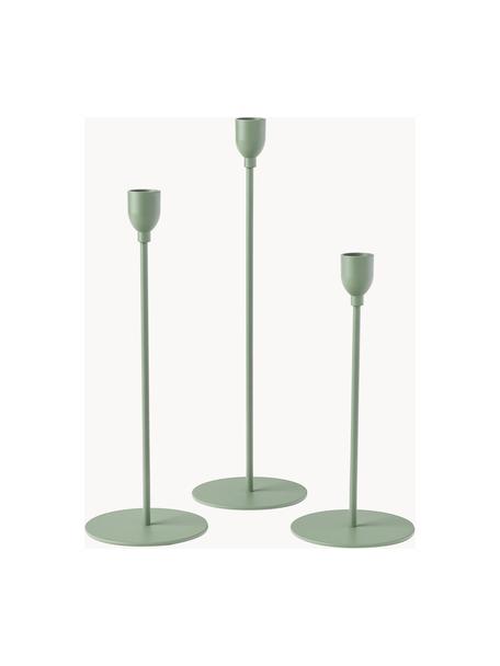 Kerzenhalter-Set Malte, 3er-Set, Metall, beschichtet, Grün, Set mit verschiedenen Größen