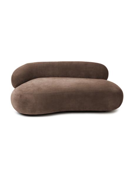 Sofá riñón Alba (2 plazas), Tapizado: 97% poliéster, 3% nylon A, Estructura: madera de abeto maciza, m, Patas: plástico, Tejido marrón, An 185 x F 114 cm, respaldo izquierdo