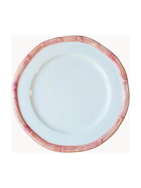 Piatto colazione dipinto a mano Bamboo, Ceramica, Bianco, pesca, Ø 21 cm