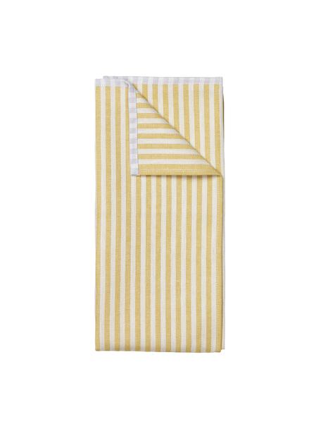 Set 2 strofinacci in cotone a righe Lamel, 100% cotone, Bianco, giallo, Larg. 50 x Lung. 70 cm