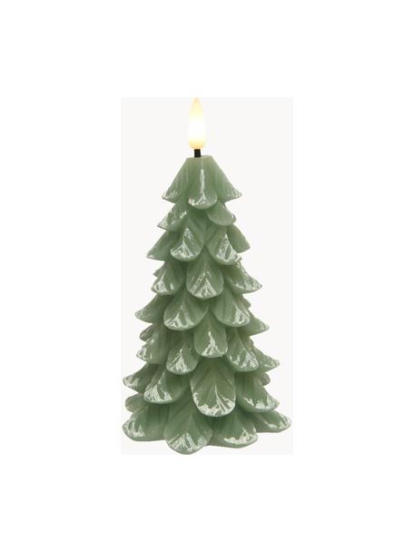 LED sviečka na batérie Klara, Vosk, Zelená, biela, Ø 8 x V 17 cm