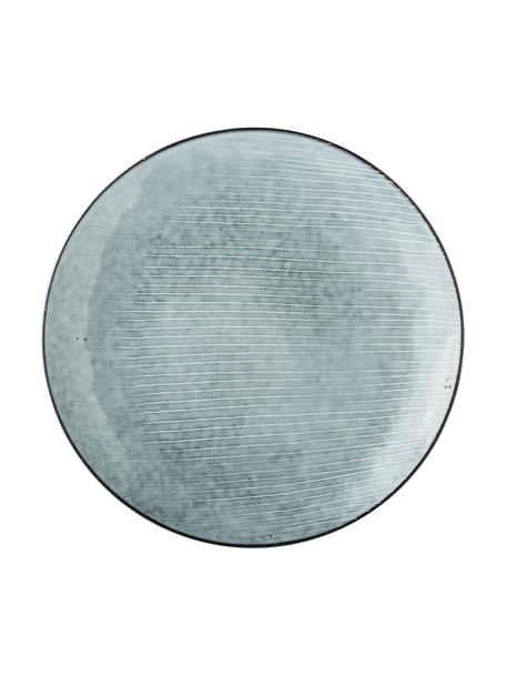 Ručne vyrobená podložka pod tanier Nordic Sea, 4 ks, Kamenina, Odtiene sivej a modrej, Ø 31 cm